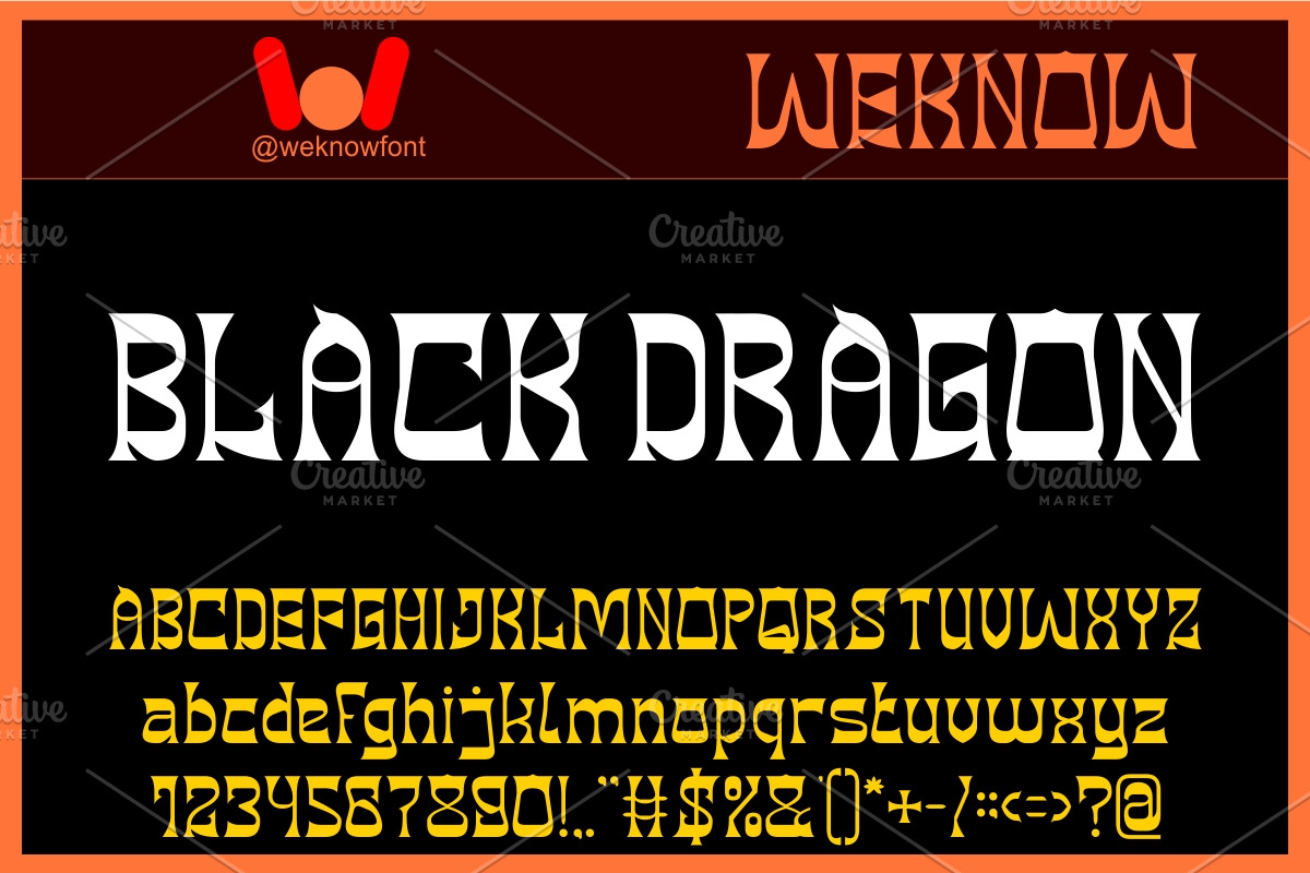 Black Dragon font, a Serif Font by weknow (Photo 1 of 8)
