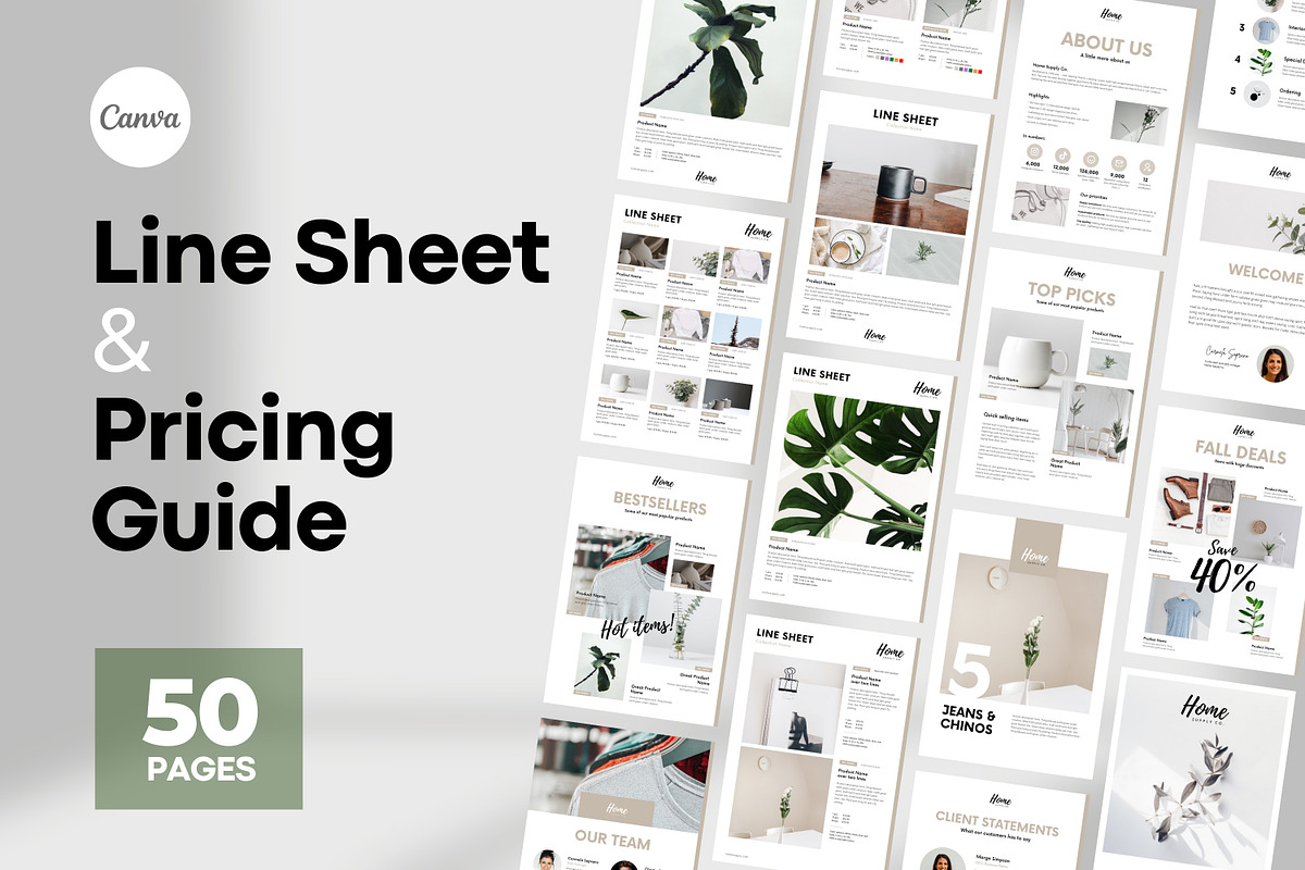 Line Sheet & Wholesale Catalog Canva, a Brochure Template by Type Here Studio (Photo 1 of 8)