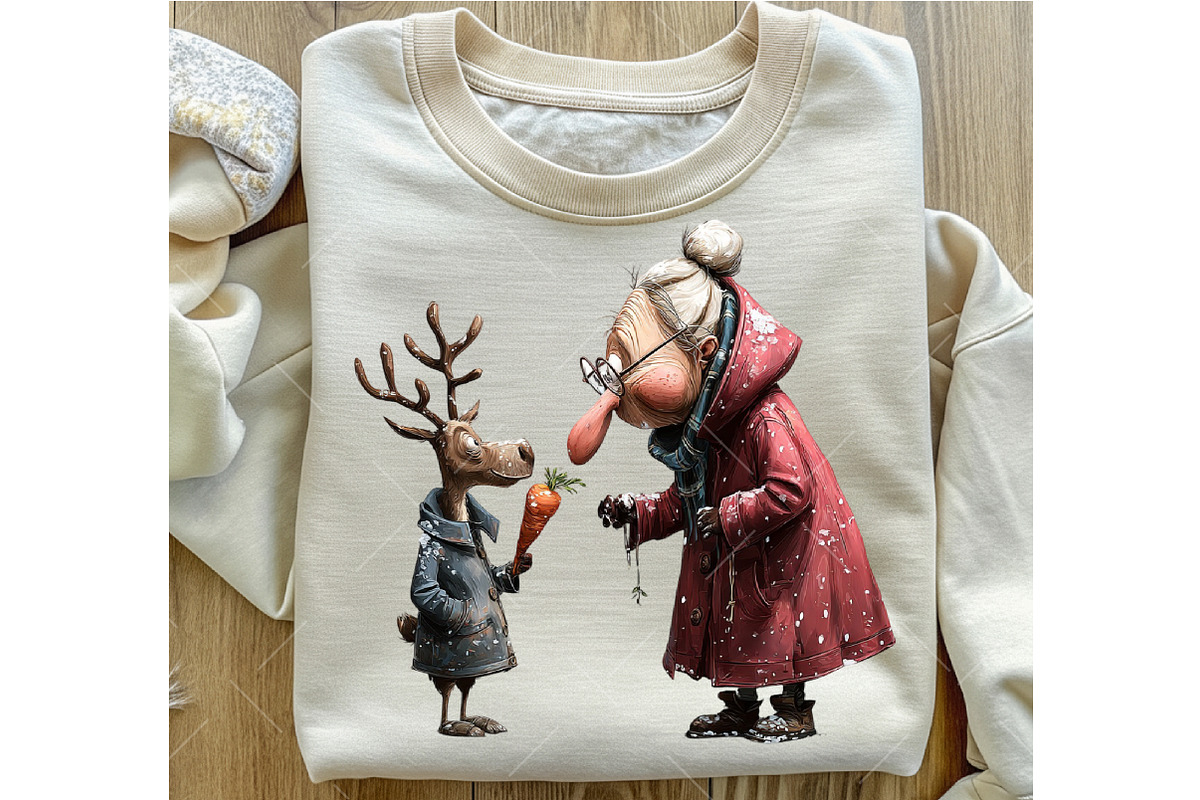 Whimsical Christmas Grandma Clipart, an Illustration by OK Design (Photo 5 of 6)