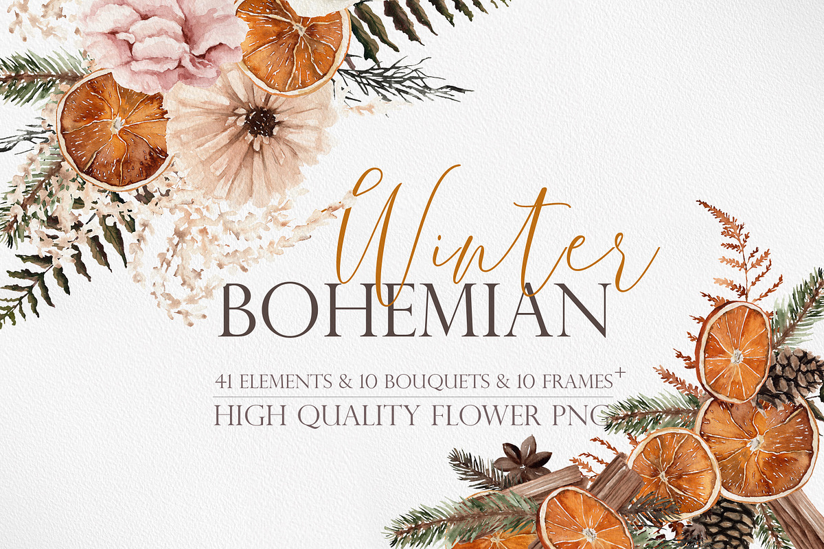 Watercolor flower - Winter Bohemian, an Illustration by Beigetime (Photo 1 of 13)