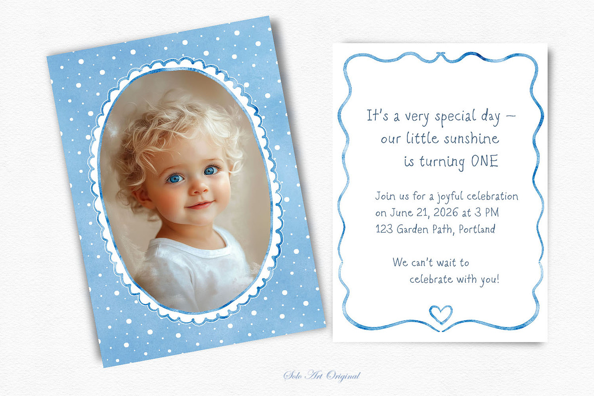 Baby Blue Watercolor Frames Set, an Object Graphic by Solo Art Original (Photo 11 of 14)