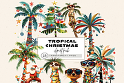 TROPICAL PALM CHRISTMAS CLIPART, a Seasonal Illustration by Daring Digies (Thumbnail 1 of 7)
