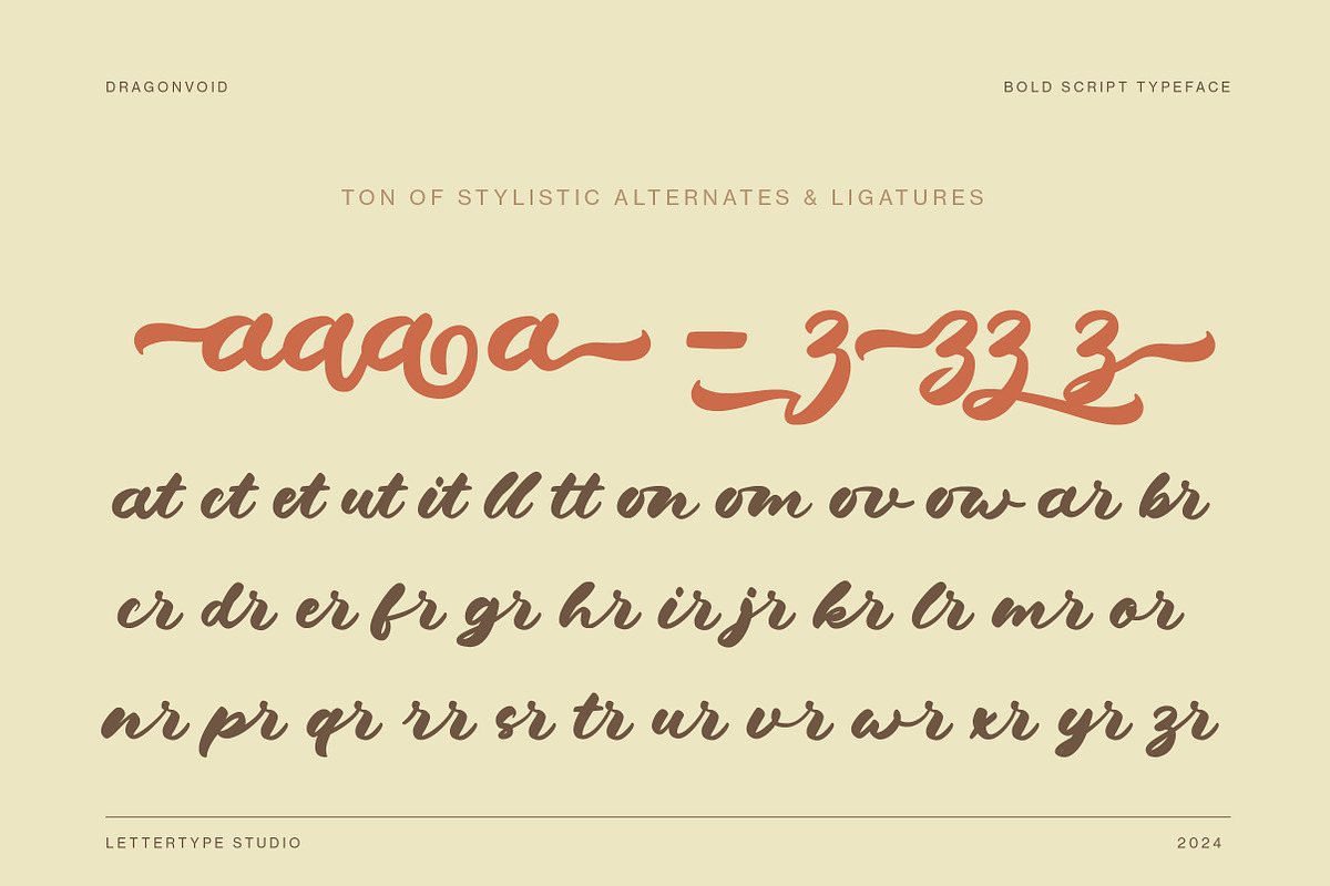 Dragonvoid a Bold & Retro Script, a Script Font by Lettertype Studio (Photo 8 of 17)