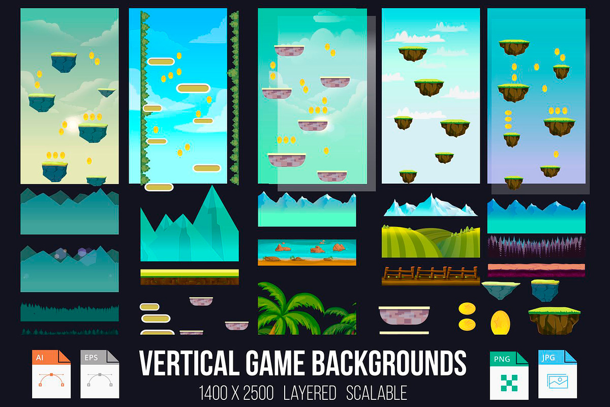 Vertical Game Backgrounds, a Graphic by 2dvillShop (Photo 1 of 4)