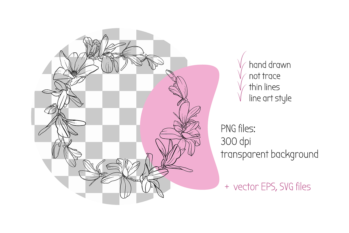 Magnolia Floral Design Pack, a Texture Illustration by JuDesign (Photo 5 of 16)
