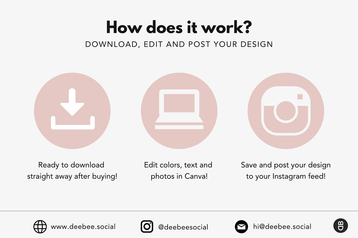 Rose Gold Instagram Templates Canva, a Social Media Template by ...
