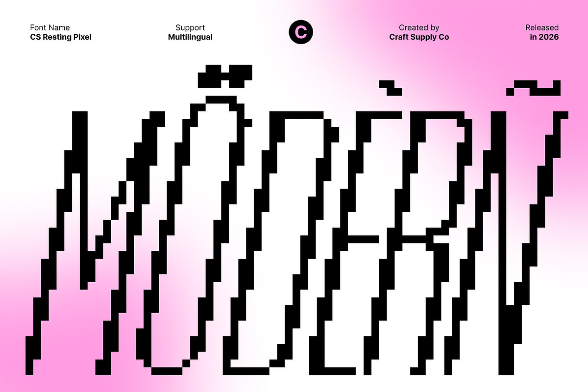 CS Resting Pixel, a Sans Serif Font by Craft Supply Co. (Photo 7 of 8)