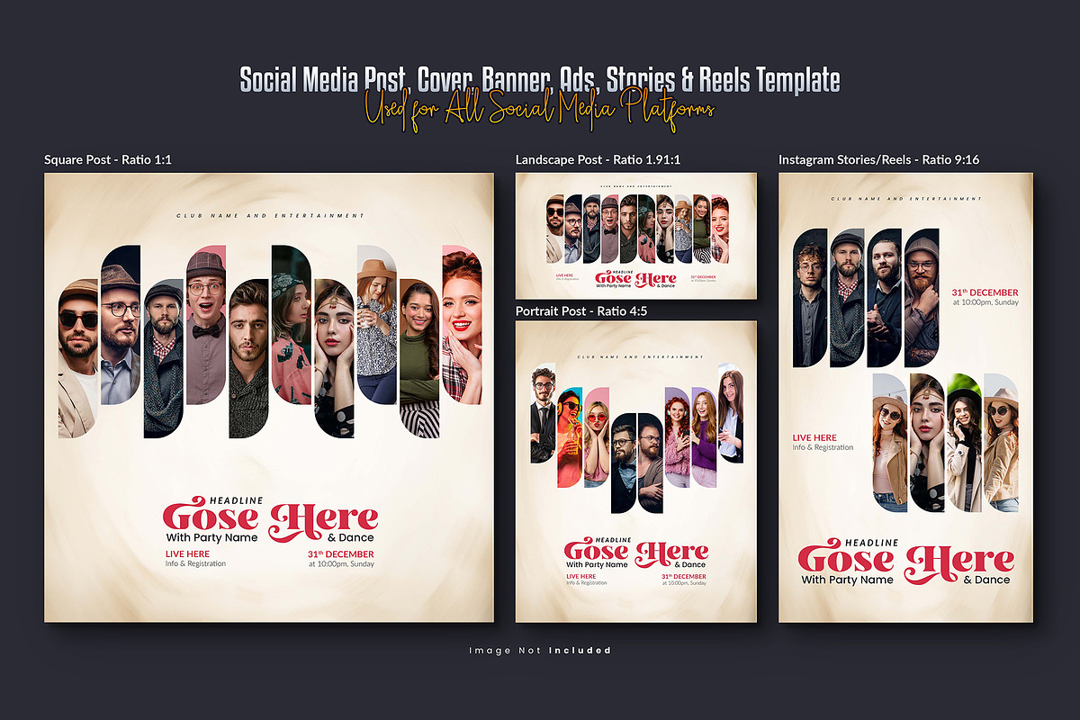 Photo Effect  Social Media Post Set, a Social Media Template by Creative_View (Photo 4 of 8)