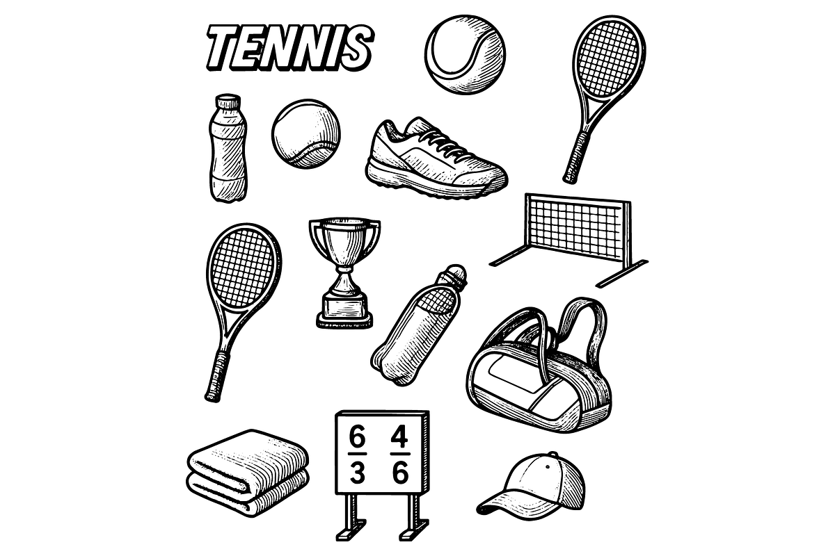 Tennis Icons Pack, an Object Graphic by RT Studio