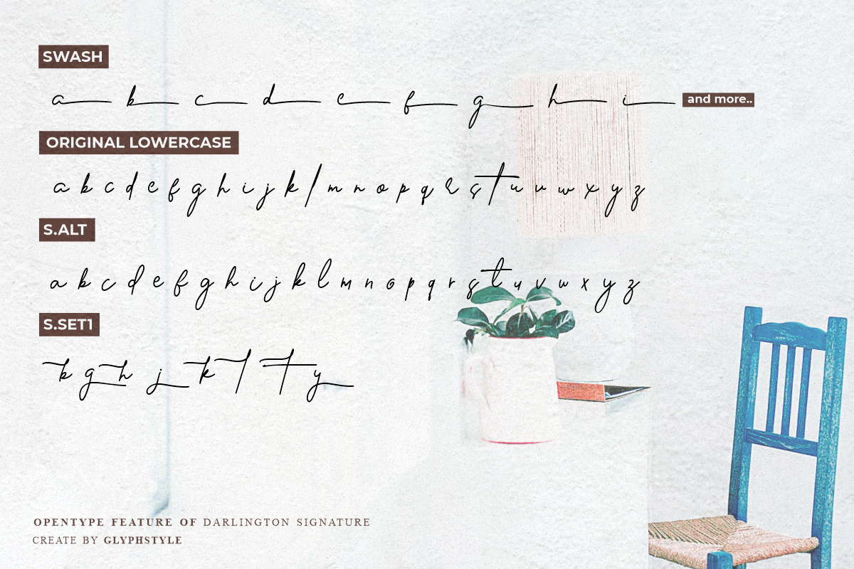 Darlington Signature, a Script Font by Glyphstyle (Photo 6 of 11)