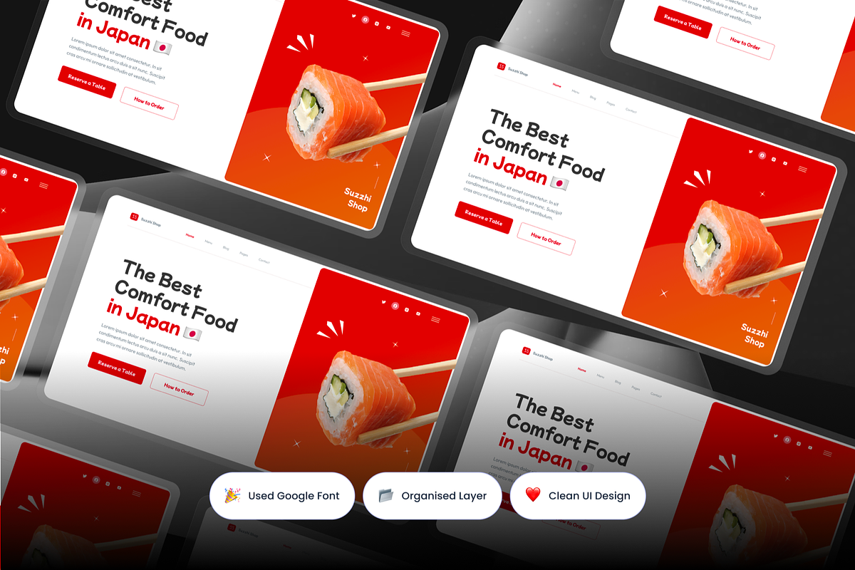 Sushi Shop - Restaurant Hero Header, a Templates & Theme by SquidPixey (Photo 2 of 3)