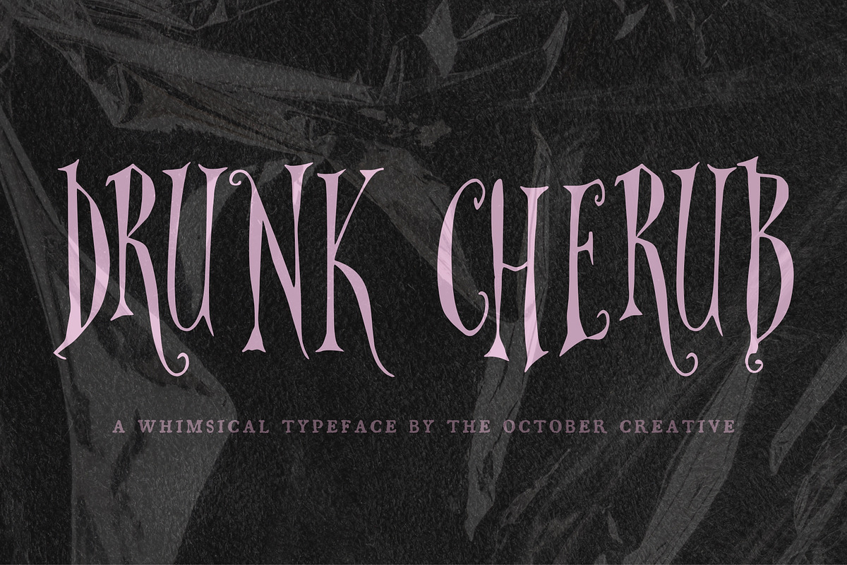 Drunk Cherub Whimsical Display Font, a Handwritten Font by The October Creative (Photo 1 of 8)