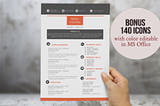 Red 2 in 1 Word Resume Pack, a Resume Template by Inkpower (Thumbnail 1 of 4)