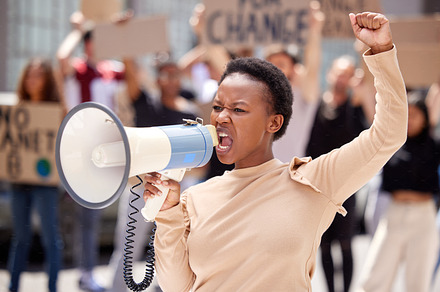 Fighting for the rights of others, a Photo by Peopleimages.com