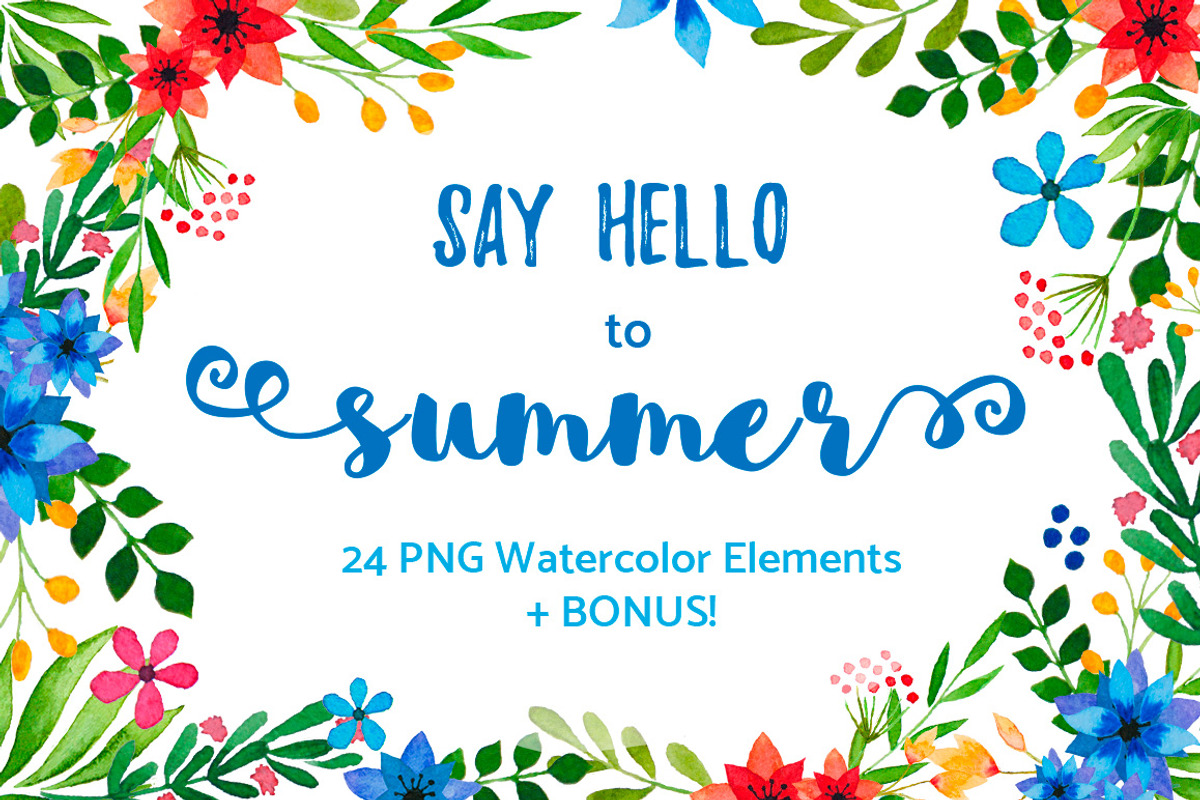 Summer Watercolor set, a Seasonal Illustration by Designifty (Photo 1 of 4)