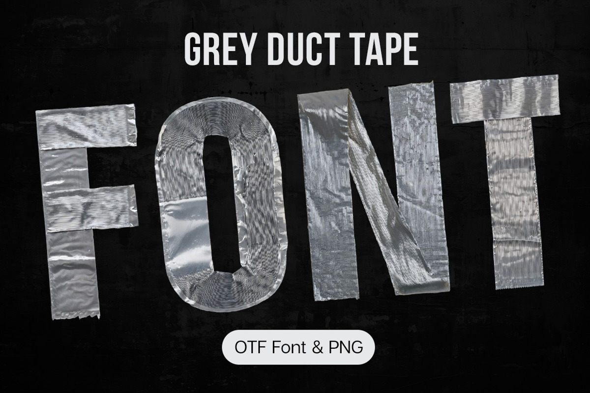 Grey Duct Tape Font, a Sans Serif Font by Handmadefont (Photo 1 of 10)