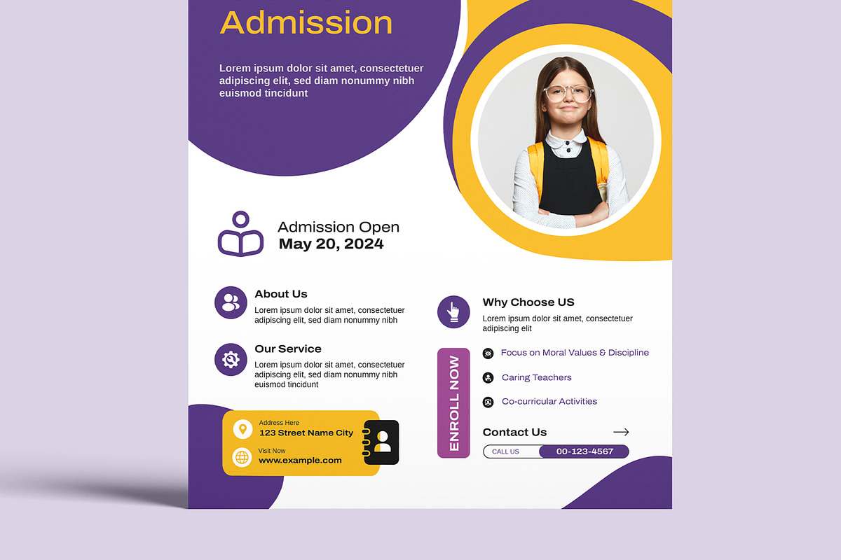 Back To School Admission Poster, a Flyer Template by MightyDesign (Photo 5 of 8)