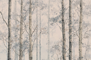 Poplar Forest Mural Wallpaper, a Decorative Illustration by Virgo Studio