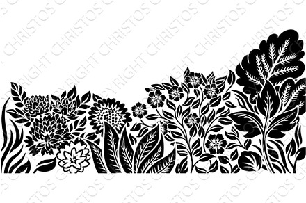 Flowers Pattern Flower Woodcut, a Texture Graphic by Christos Georghiou