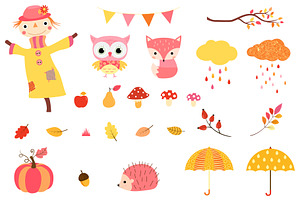 Cute Autumn Clipart - Thanksgiving