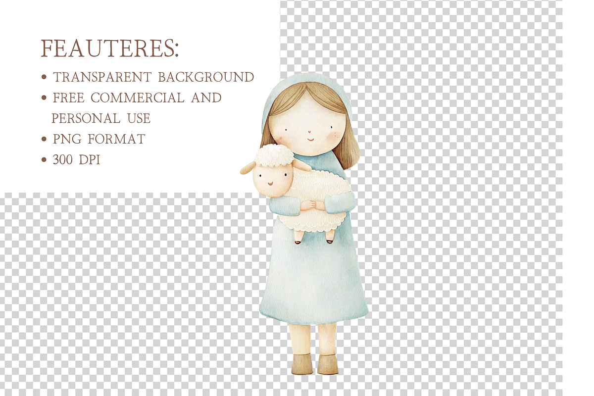 Nativity Story Watercolor Clipart, an Illustration by MockupWizard (Photo 4 of 5)