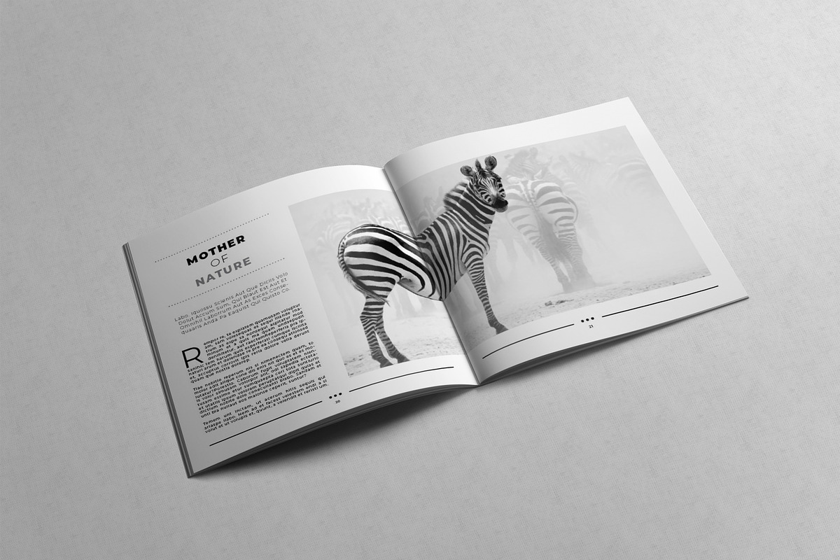 Minimal Square Magazine Template VI, a Magazine Template by Uloel Design (Photo 8 of 12)