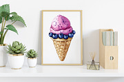 Watercolor Ice Cream Shop Clipart, an Illustration by Canvas Craft (Thumbnail 2 of 7)