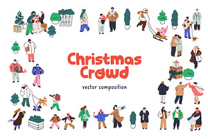 Tiny Christmas people in winter set, a Person Illustration by Good Studio