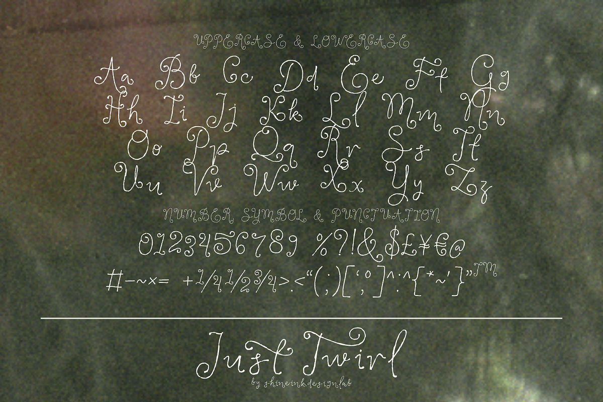 Just Twirl – Whimsical Handwritten, a Handwritten Font by shineink.designlab (Photo 11 of 12)