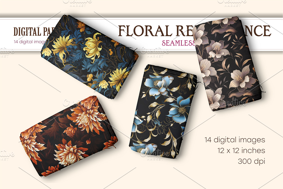 Floral Seamless Patterns 12., a Pattern Graphic by KENO Mascots (Photo 5 of 10)