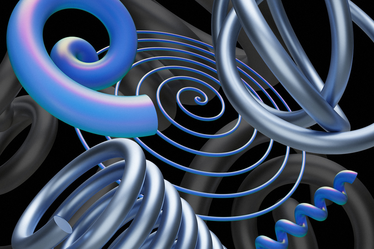 3D Chrome Spirals - Shapes & Object, an Object Graphic by saintricchi (Photo 7 of 7)