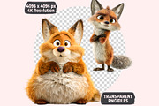 Funny Fox Clipart PNG Bundle, a Graphic by M9 Design (Thumbnail 8 of 9)