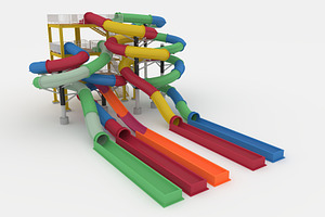 3D Model Waterpark Slide 4