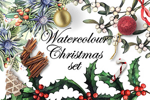 Watercolour Christmas Set