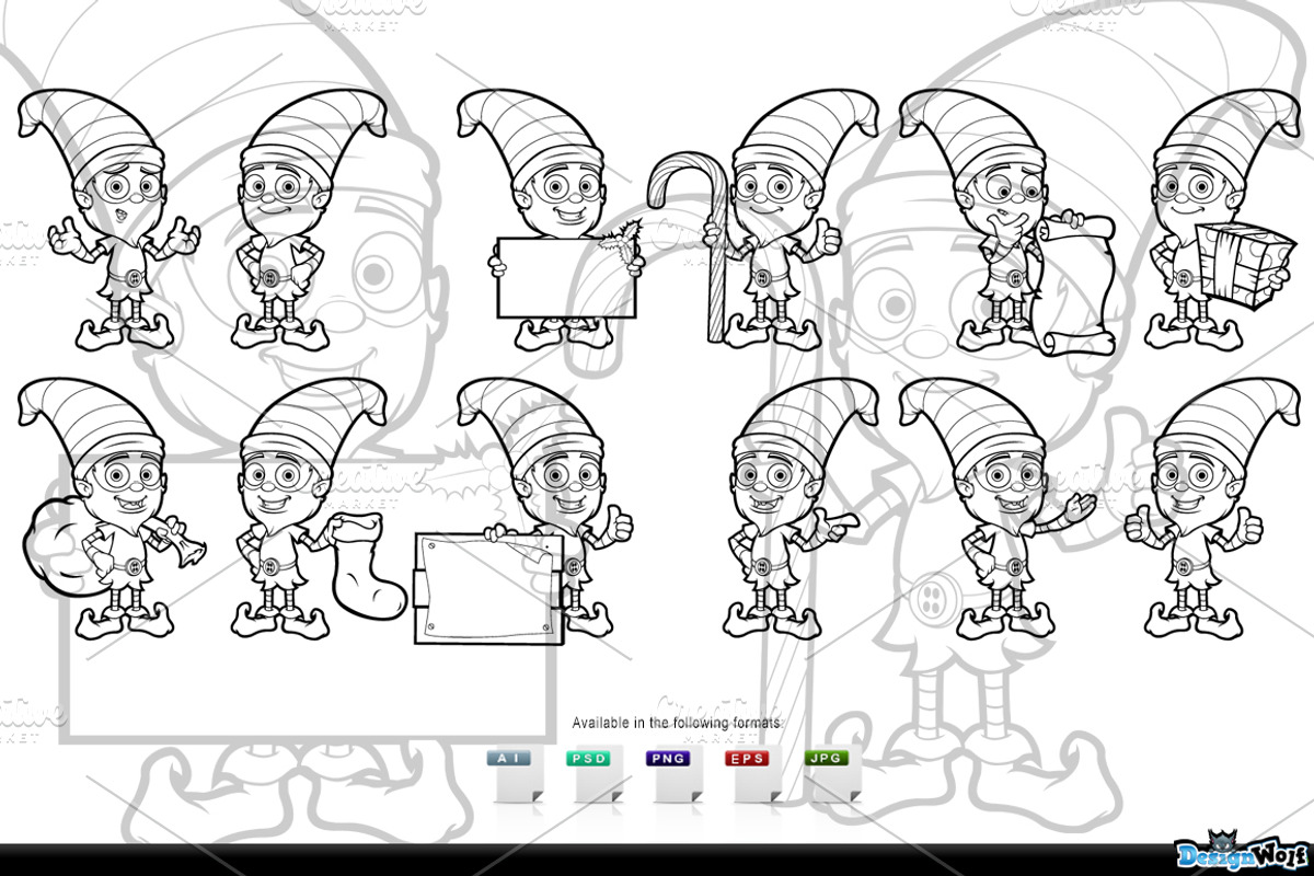 Old Elf Character In Black & White, an Illustration by DesignWolf (Photo 2 of 2)