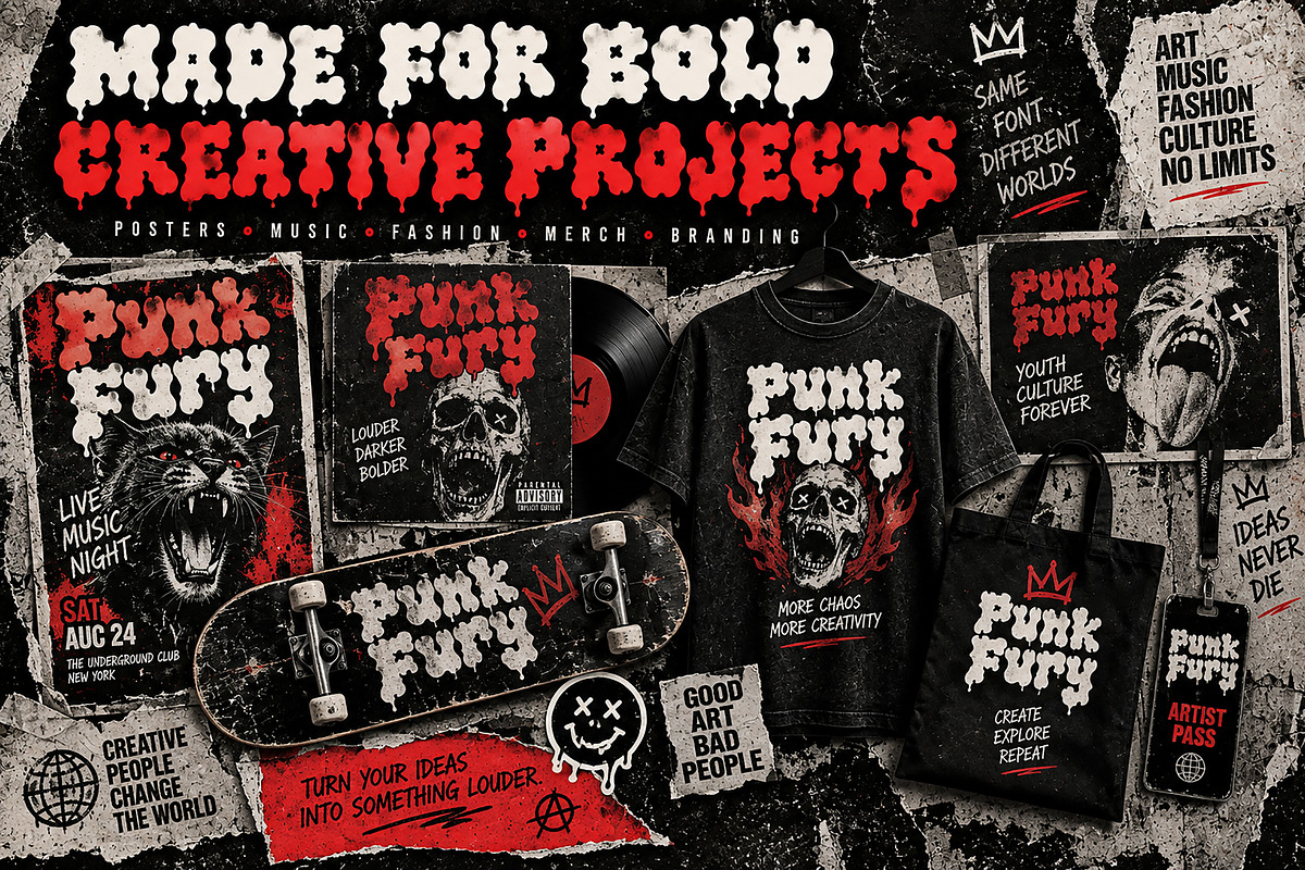 Punk Fury, a Script Font by Wow Magic (Photo 4 of 5)