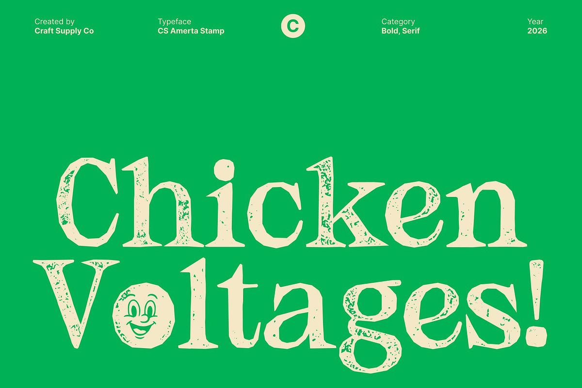 CS Amerta Stamp, a Serif Font by Craft Supply Co. (Photo 4 of 8)