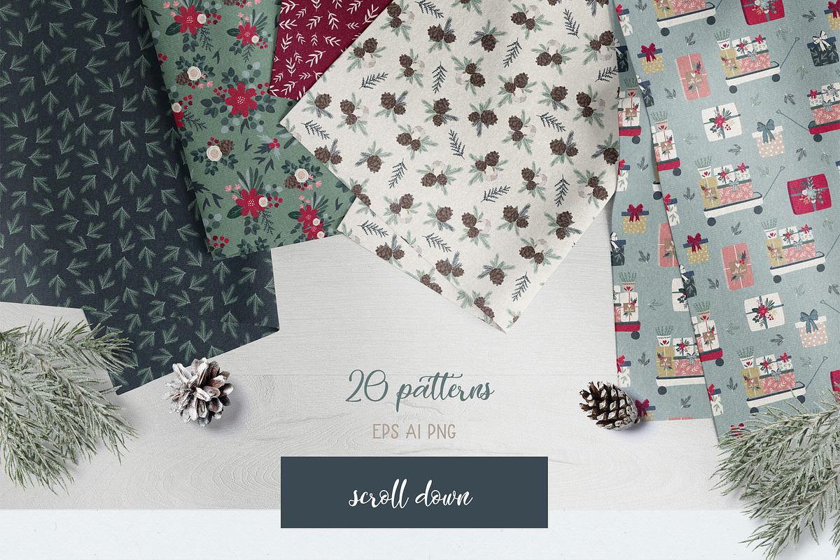 Farmhouse Christmas illustration, an Illustration by Cozy pattern shop (Photo 4 of 12)