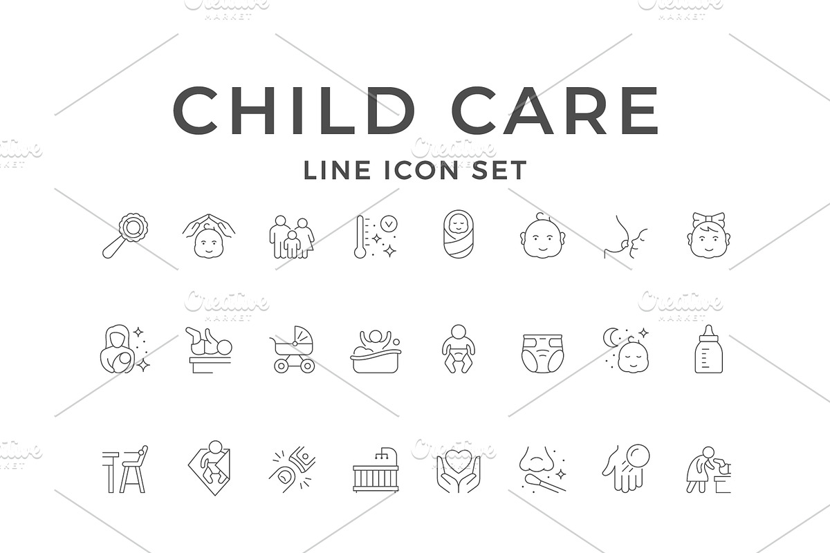 Set line icons of child care, an Icon by motorama