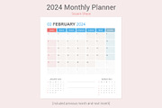 2024 Simple Calendar [Sunday], a Stationery Template by WORAKAMON Design Studio (Thumbnail 2 of 7)