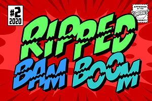 Ripped Bam Boom Comic Book SFX Font