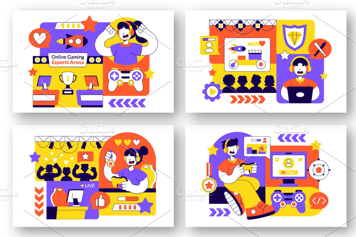 10 Online Gaming Esports Arena, a Sport Illustration by denayunebgt (Photo 2 of 4)