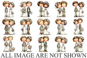 Whimsical Wedding Couple Clipart, a Seasonal Illustration by Canvas Craft (Thumbnail 4 of 4)