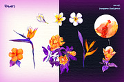 Tropical night - neon exotic flowers, an Illustration by Where summer is (Thumbnail 2 of 6)