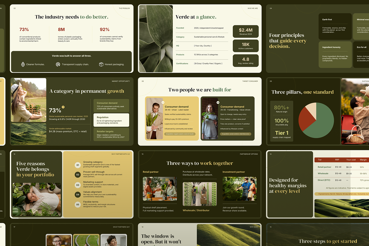 VERDE Ecology Brand Deck PowerPoint, a Presentation Template by PaperSlides (Photo 2 of 8)