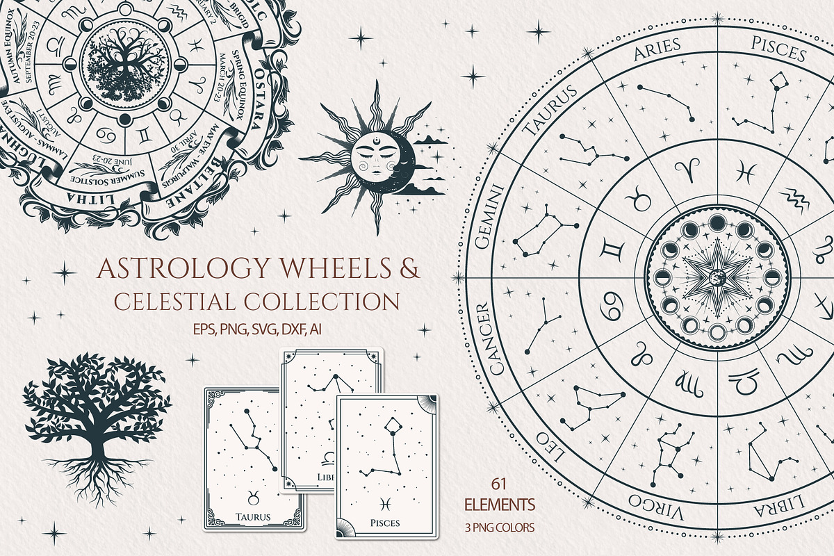 Zodiac Wheel & Wheel of the Year, a Decorative Illustration by KirillsWorkshop (Photo 1 of 9)