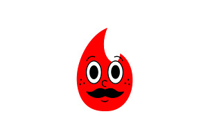 Red flame character with big eyes, an Object Illustration by GraphiShop