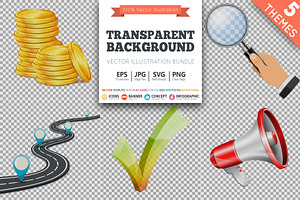 Objects on Transparent Background, a Finance Illustration by TAlex