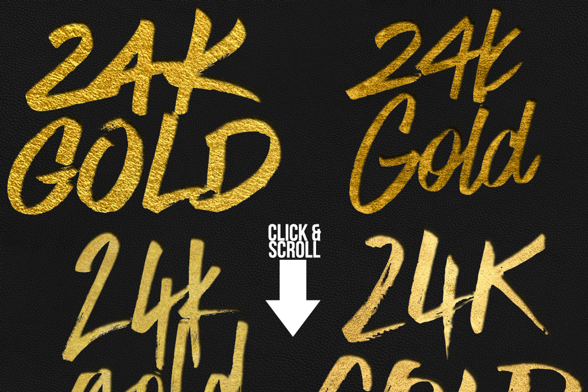 Gold Foil Layer Styles for Photoshop, a Layer Style Add-On by Paper Element (Photo 7 of 15)