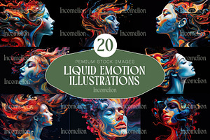 20 Liquid Emotion Illustrations, a Person Illustration by Incomelion